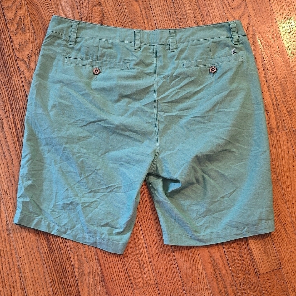 Tailor Vintage Green Flat Front Shorts Lightweight 36 - Picture 3 of 3